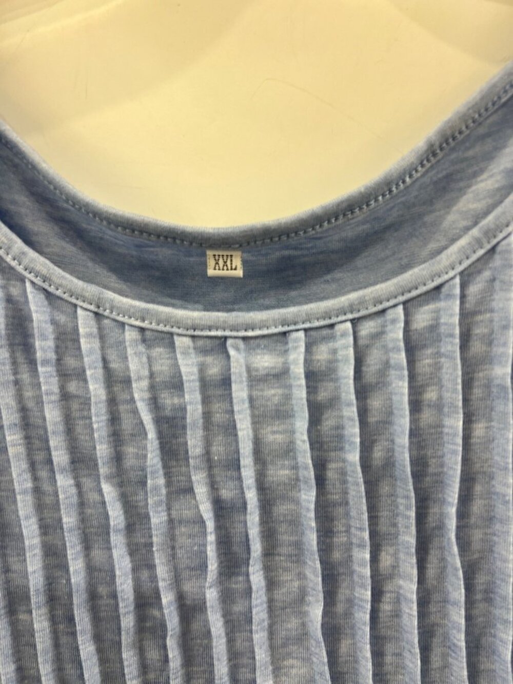 Ficerd Women’s Blue Long Sleeve Pleated Top XXL Lightweight Rayon Blend New - Picture 2 of 9